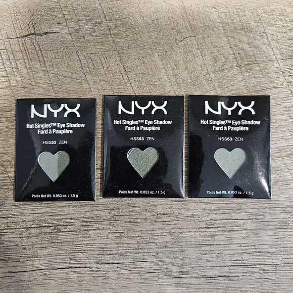 Lot of 3 NYX Hot Singles Eye Shadow Refills - HSS53 Zen Green NEW - Picture 1 of 3